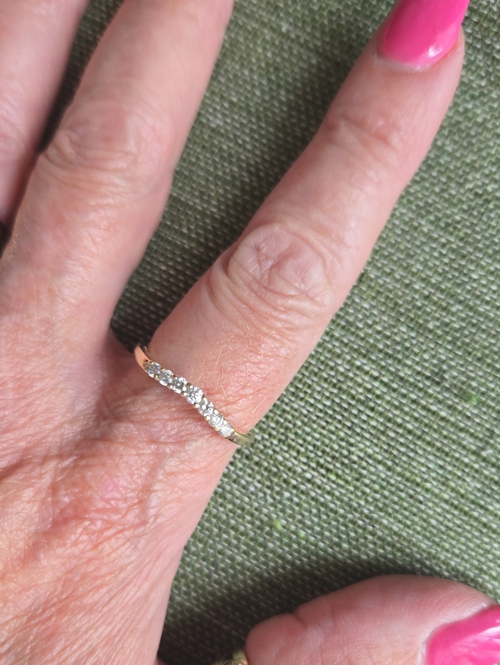 14k Yellow Gold .23ctw Round Cut Diamond Band Sz 8.75